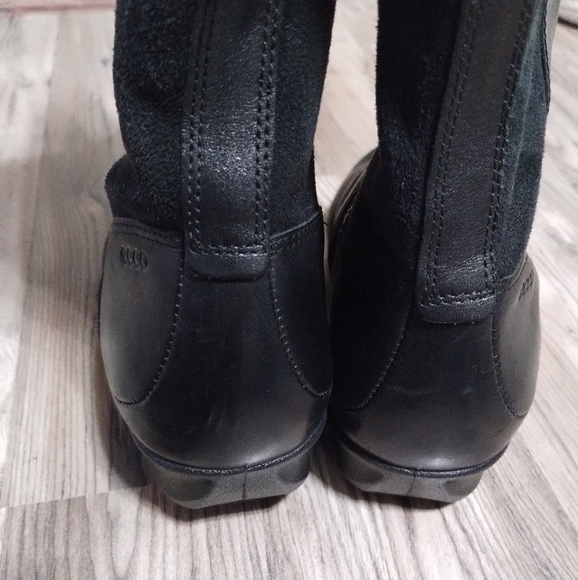 Ecco Abelone High Cut Leather/Suede Zip Black Boot Size 35 US 4 / 4.5 - Picture 3 of 5